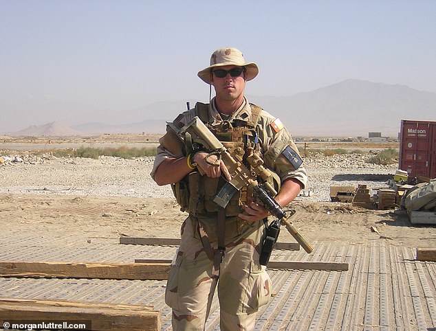 Rep. Morgan Luttrell, R-Texas, during a combat mission somewhere in the Middle East. After suffering a spinal cord injury and a traumatic brain injury (TBI), he turned to psychedelic drugs to recover. He credits some of those treatments with saving his life