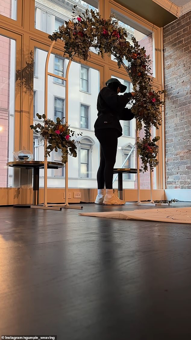 Narelda shared a clip on her Instagram Story showing the construction of a beautiful floral arch under which she exchanged her vows