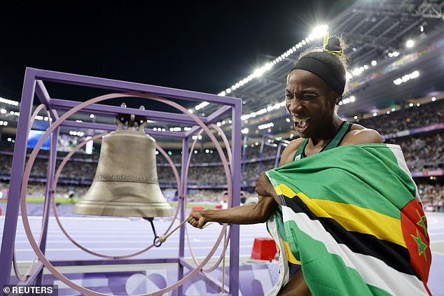 The bell had only been rung twice since the devastating fire at Notre Dame in 2019 before athletes like Dominica's Thea Lafond were able to ring it in victory