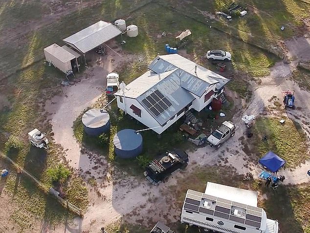 A drone photo of the Trains' property taken by police and shown during the investigation