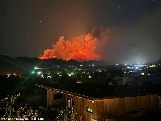 In Colorado, the Alexander Mountain fire (pictured) reached an estimated 5,080 acres on Tuesday without any containment