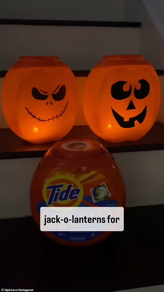 A content creator from Hip2Save made the plastic pumpkins using less than five materials, including the Tide Pod containers