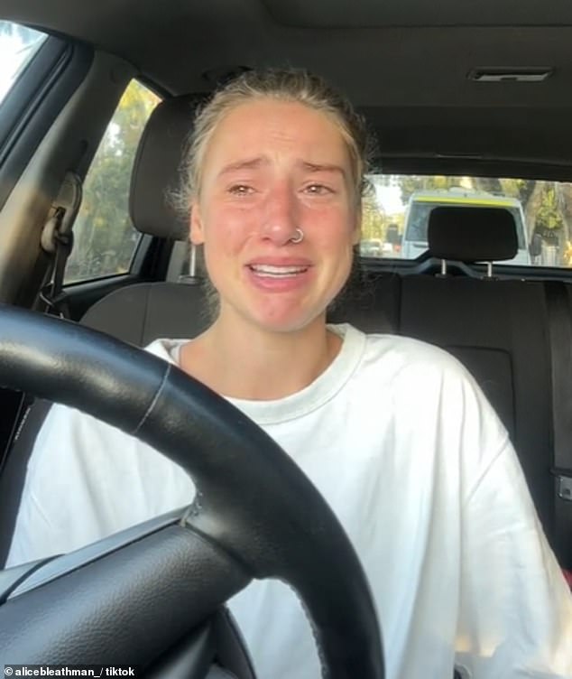 Influencer Alice Bleathman (pictured) posted a tear-jerking video on TikTok claiming she was abused by beer mechanics simply because she is a woman