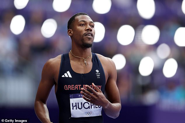 Zharnel Hughes withdrew from the men's 200m heats at the Paris Olympics on Monday night