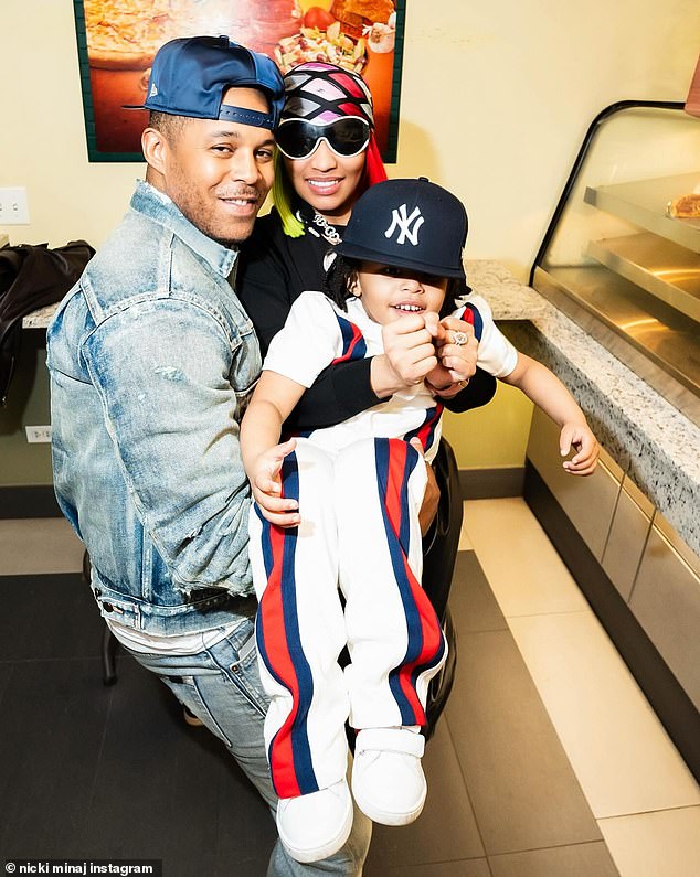 Minaj posted a series of photos of herself, Petty and their son on Instagram on Tuesday night. She captioned the photo, 