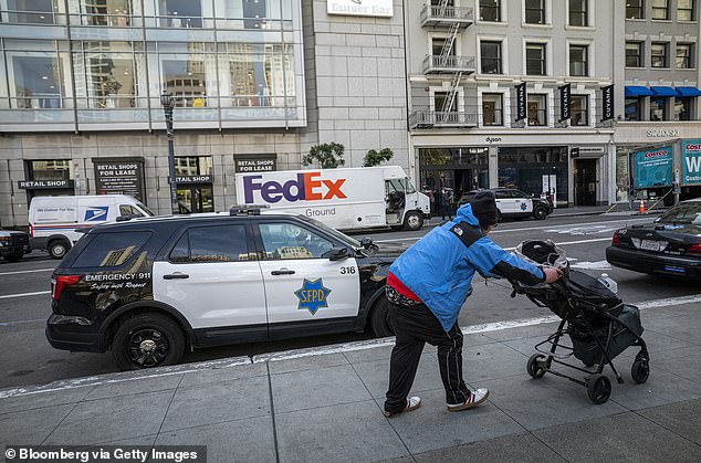 The shooting is believed to have taken place on Geary Street (pictured) near Union Square