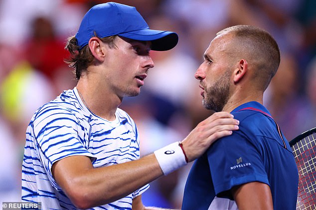 Alex de Minaur will face his compatriot Jordan Thompson on Monday for a place in the quarter-finals