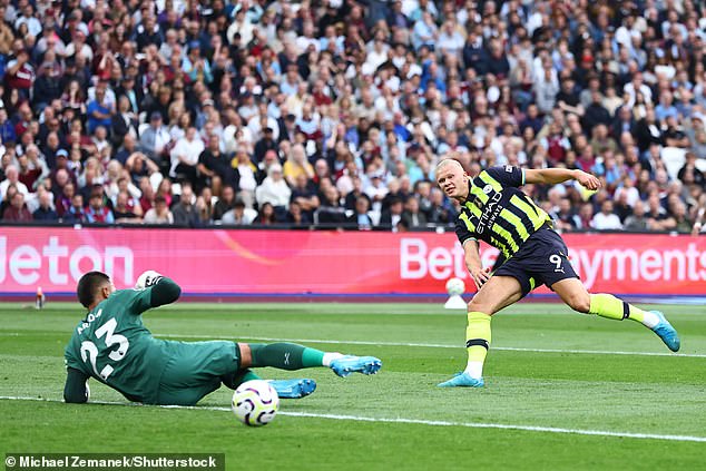 Haaland found the net in the 10th, 30th and 83rd minutes at West Ham's London Stadium