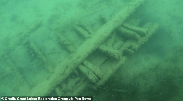 Libert was still able to find a pole, which French archaeologists believe shows several features of a bowsprit - the long pole that protrudes from the front of a ship