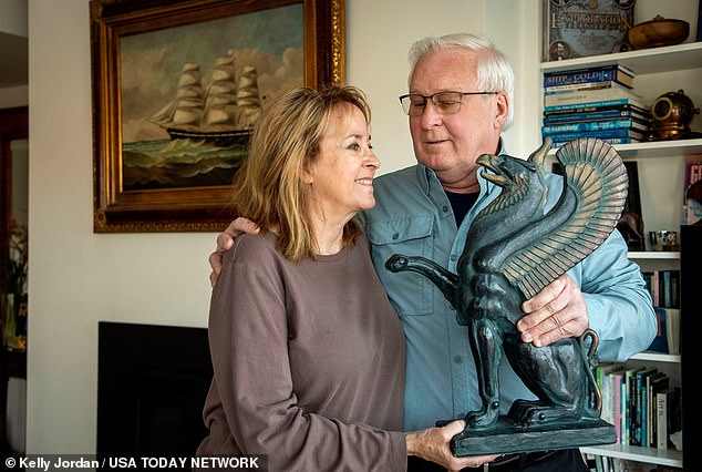 In 2014, Libert was studying satellite images and noticed a huge trident shape in the waters of Lake Michigan, which he suspected might be part of a ship