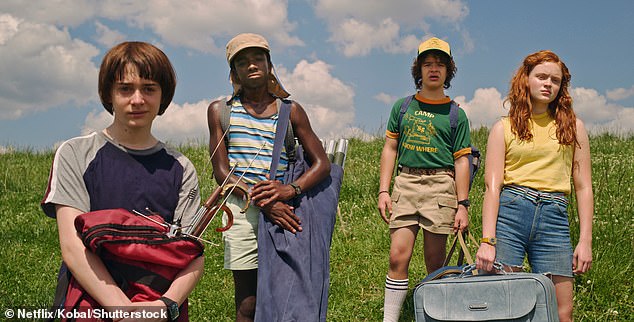 Sadie also hinted at the fate of her character Max in the final season of Stranger Things (L-R Noah Schnapp, Caleb McLaughlin, Gaten Matarazzo and Sadie)