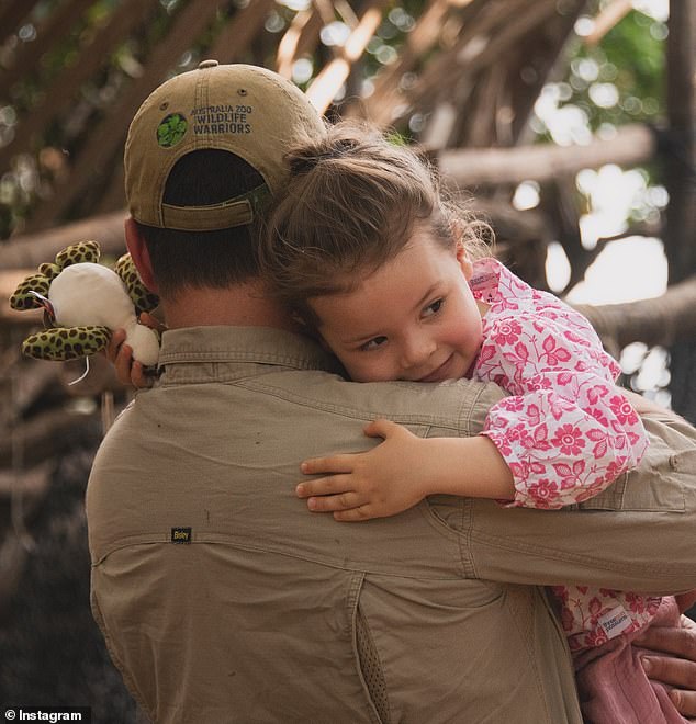 Bindi Irwin took the time to make sure her husband Chandler Powell felt appreciated. Pictured with daughter Grace