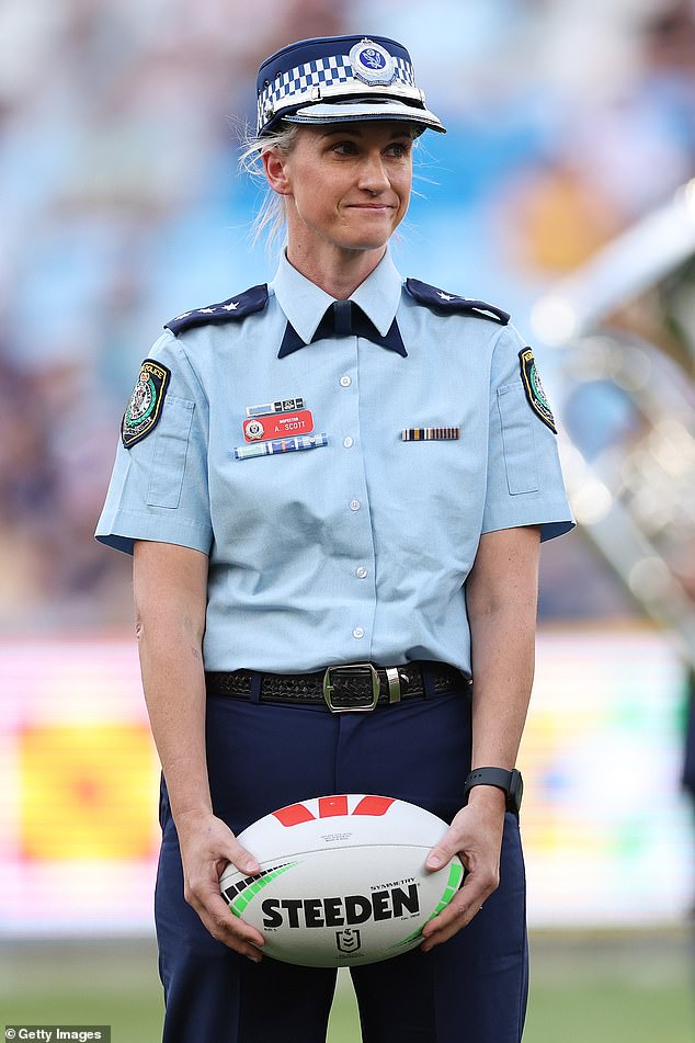 Detective Inspector Amy Scott (pictured) was proud to be part of the first NRL clash dedicated to emergency workers