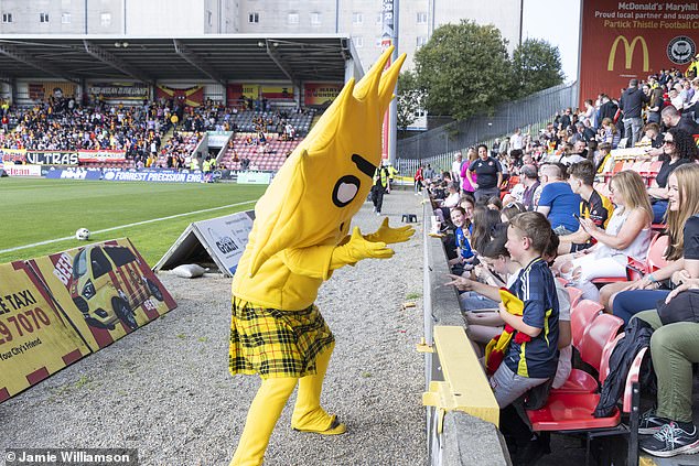 Partick Thistle mascot Kingsley entertains young fans ahead of Saturday's match