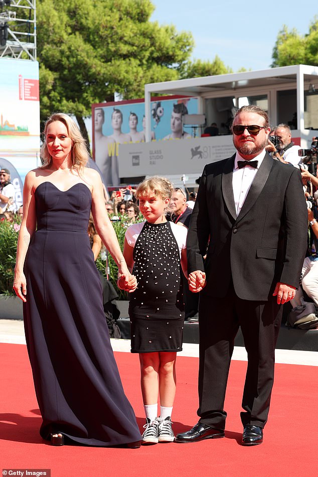 The film's director, Brady Corbet, was present with his wife Mona Fastvold and daughter Ada