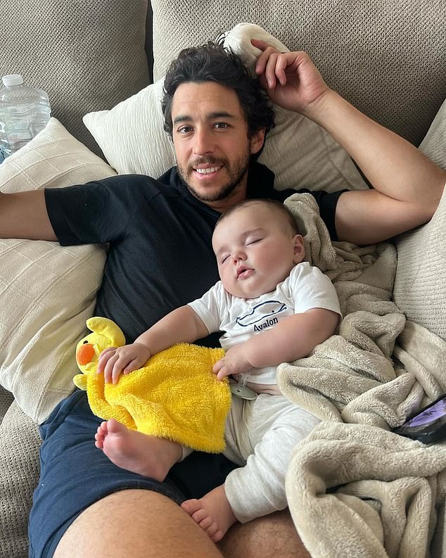 The hockey player only welcomed his second child Johnny (pictured) in February this year