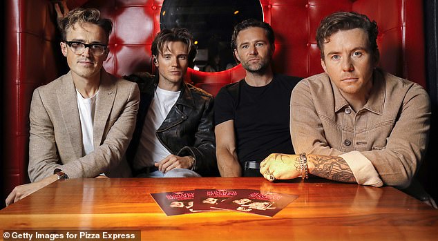 Tom, Danny and Harry Judd, 38, (right) and Dougie Poynter, 36, (second from left) are McFly, a pop-rock band celebrating its 21st anniversary this year