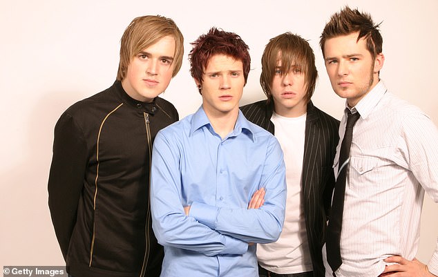 At the start of McFly, Tom's weight became 'a problem' and he 'basically just drank coffee'. Tom recalled: 'It was so unhealthy. 'I struggled with down periods' (band pictured in 2005)