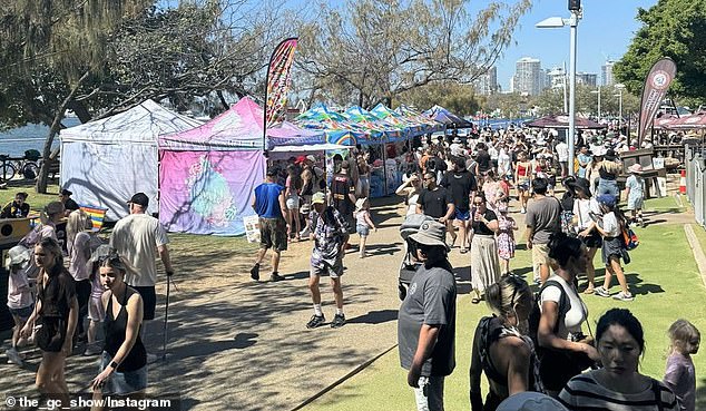 The toddler attended the Gold Coast Show with his family on Saturday evening