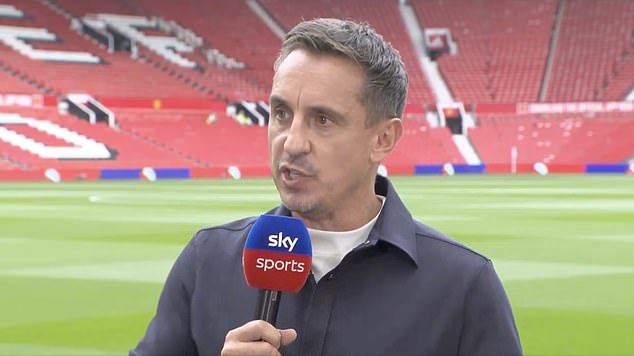 Former United captain Gary Neville was part of the Sky Sports pundit team for Sunday's match