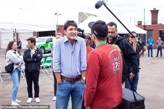 Video footage captured the awkward moment Trudeau tried in vain to win over the Algoma steelworker during a contentious exchange in Sault Ste. Marie on Friday