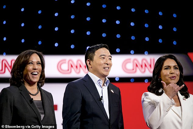 Of the four debates, Gabbard appeared on stage with Harris during two of the Democratic presidential primaries in the 2020 election cycle