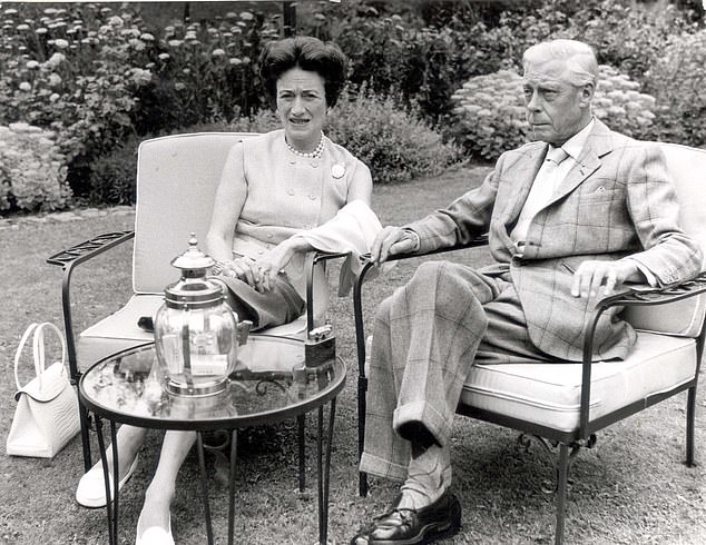 The Duke and Duchess of Windsor at their Paris home during the filming of a scene for A King's Story, the 1965 documentary about his life