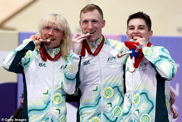 Gordon Allan, Korey Boddington and Alistair Donohoe took bronze in the velodrome