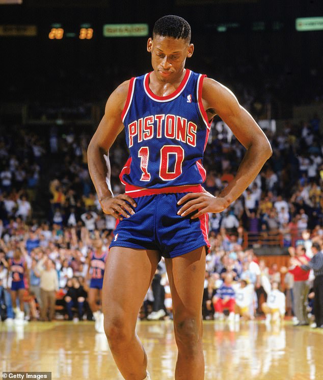 Rodman was known for his rebounding skills, leading the NBA in rebounds seven times