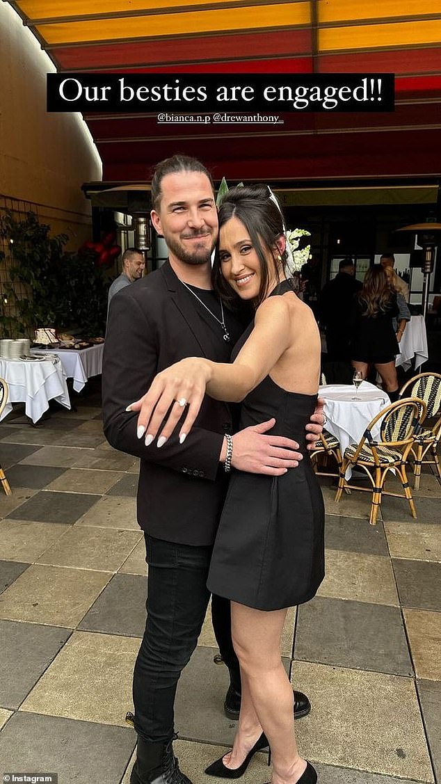 The couple shared the happy news via their Instagram Stories on Sunday, along with a series of photos from the moment he proposed.