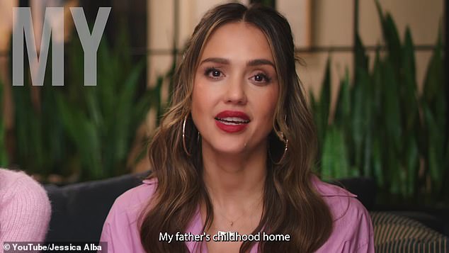 The actress was promoting her new YouTube series Honest Renovations, which she promoted with footage of Alba surprising her father