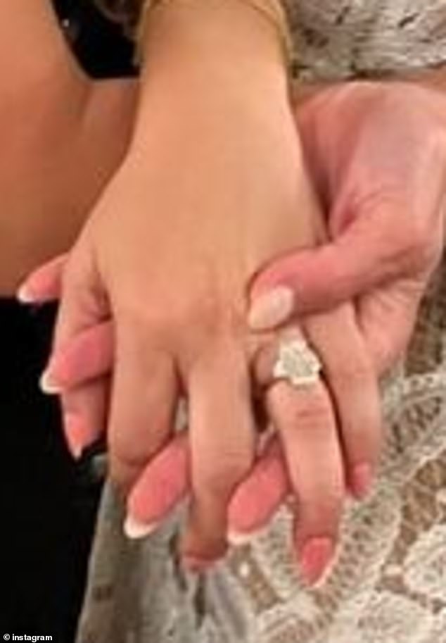 In the comments of her post the jewelry designer specified that her beloved picked out the enormous ring himself