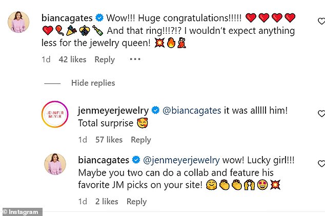 Jennifer's 476K followers were quick to congratulate her as they gushed about the stunning sparkler