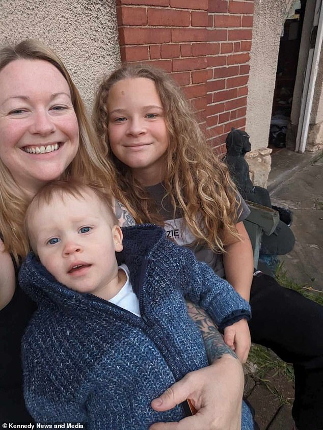 Frantic, the 36-year-old, performed CPR to restore his breathing while his brother called an ambulance. Cesar was rushed to hospital where he suffered further seizures and cardiac arrest before being placed in a medically induced coma. Pictured, Mrs King with Cesar and two-year-old daughter Casi