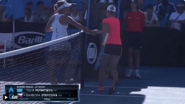 After beating Barbora Strycova in 2019, she gave her an extremely firm handshake