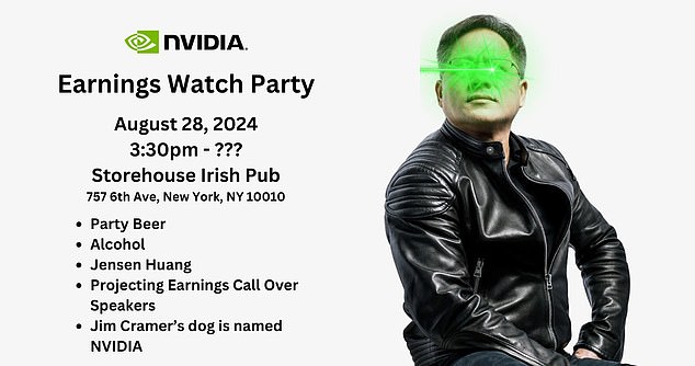 The party invitation Lauren Balik sent in preparation for Nvidia's quarterly results