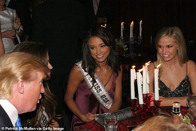 Donald Trump, Miss USA Rachel Smith and Caitlin Upton