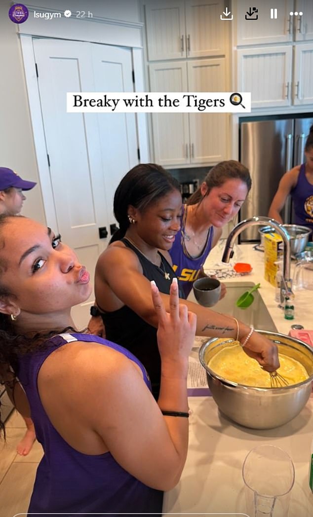 The team went to the convenience store Buc-ee's before preparing a meal in the kitchen