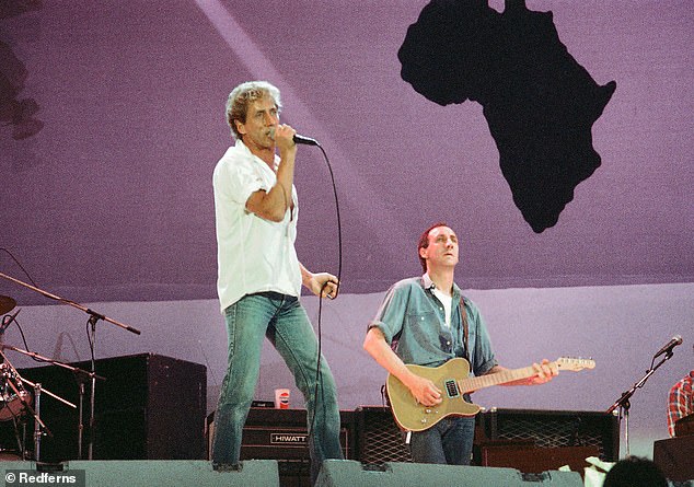 The Who reunited for Live Aid, just two years after Pete Townsend (right) disbanded the group