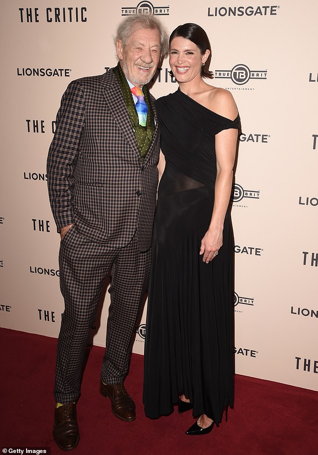 Ian and Gemma pose with their arms around each other at the launch of their new film