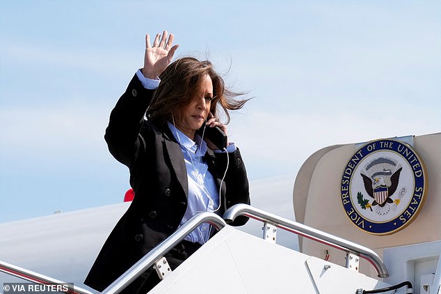 Harris — who took more than a month to give an interview to a major media outlet after announcing her presidential candidacy — left Joint Base Andrews in Maryland on Monday to campaign in the Midwest and was filmed boarding her flight