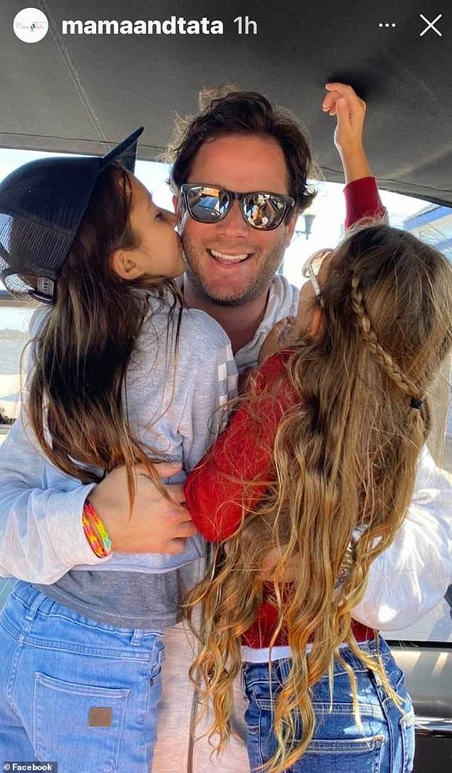 Brandon, pictured with his daughters on his wife's lifestyle Instagram account, was millions of dollars in debt and facing serious lawsuits at the time of his death