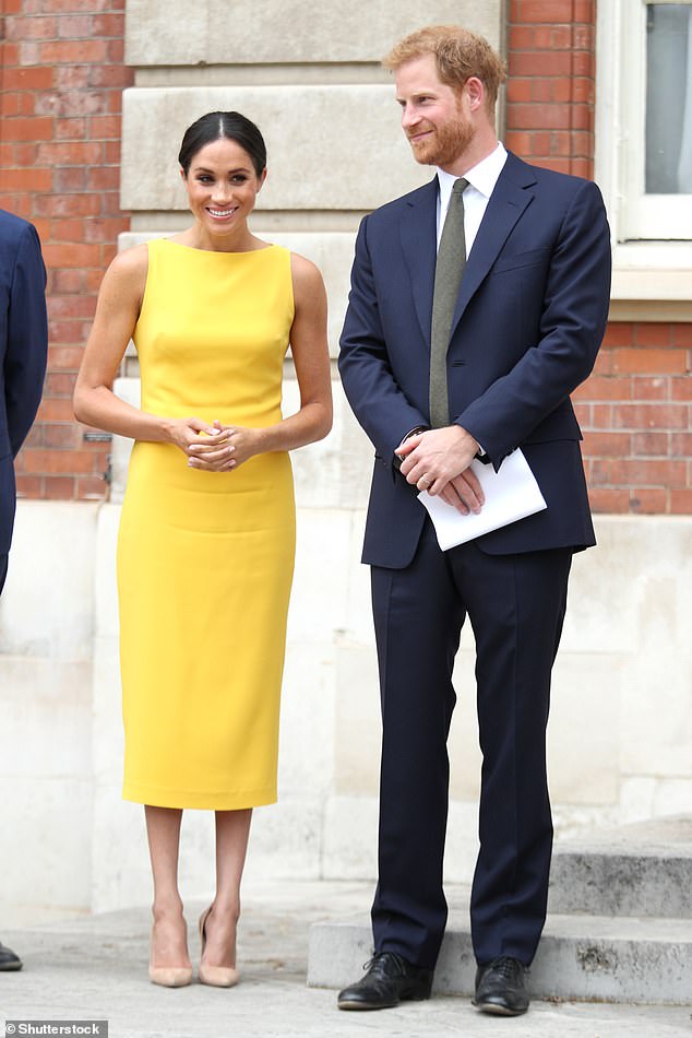 The Duke and Duchess of Sussex pictured at the 2018 Your Commonwealth Youth Challenge reception at Marlborough House, London in 2018