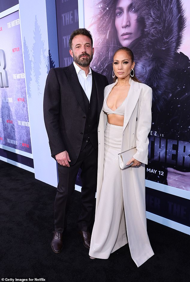 The reunion came as Fins father Ben Affleck was reportedly 'happy' after his estranged wife Jennifer Lopez filed for divorce last month; pictured in LA in May 2023