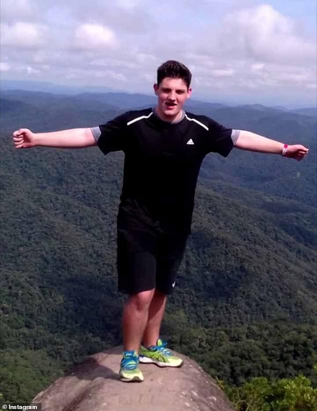 The teenager was found dead in his home on Sunday afternoon after suffering a heart attack. Pictured: Matheus before he started his bodybuilding adventure