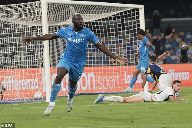 Romelu Lukaku scored his first goal for Napoli against Parma after a £38million move from Chelsea