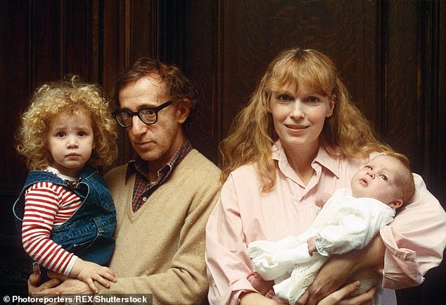 A week later, Allen, who was never charged or prosecuted, filed a lawsuit against the former Rosemary's Baby student seeking full custody of their son Satchel (now Ronan) and her adopted children Dylan (left, pictured in 1988) and Moses.