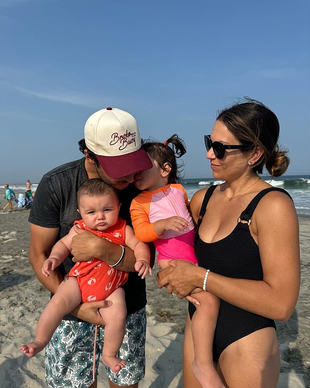 Johnny is survived by his wife Meredith and their two children; daughter Noa (second from right), one, and six-month-old son Johnny (bottom left)