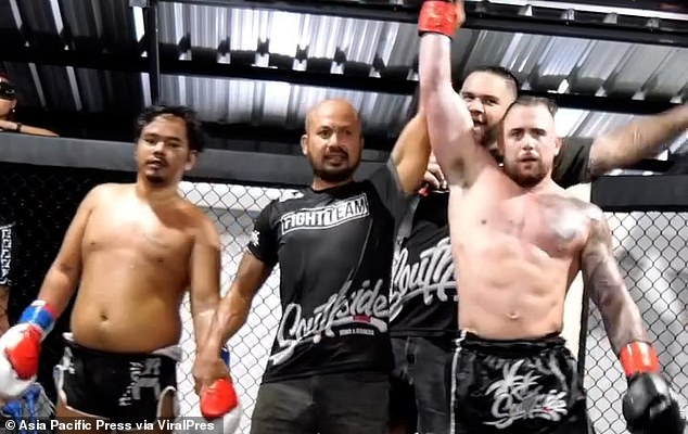 Suspected drug gang member (far right) has reinvented himself in Thailand as a professional boxer