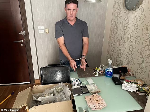 Charly Garcia, 48, from London, pictured, was arrested in Chiang Mai in March on suspicion of possessing drugs with intent to sell - an offence punishable by death in Thailand.